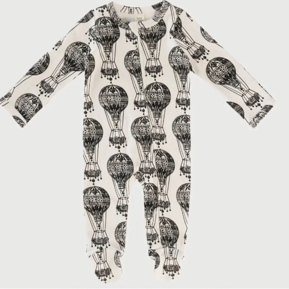 NWT LONG SLEEVE ZIPPER FOOTIE | HOT AIR BALLOON | ORGANIC COTTON |Size 3-6 mth - Picture 4 of 4